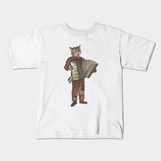 Accordion Cat with Goggles and Mask Kids T-Shirt